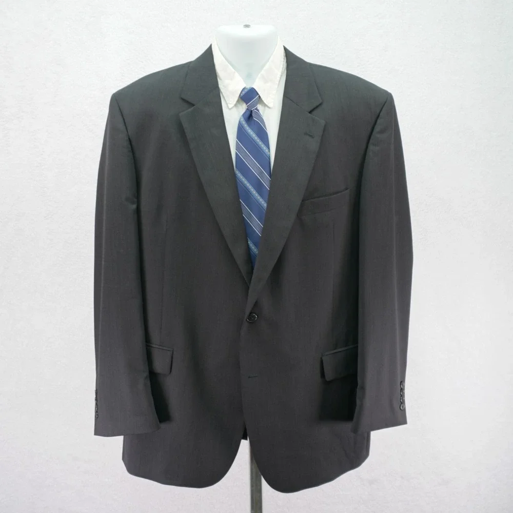 Jos A Bank Wool Charcoal Gray‎ Birdseye Blazer 44L / Slim Fit 46L